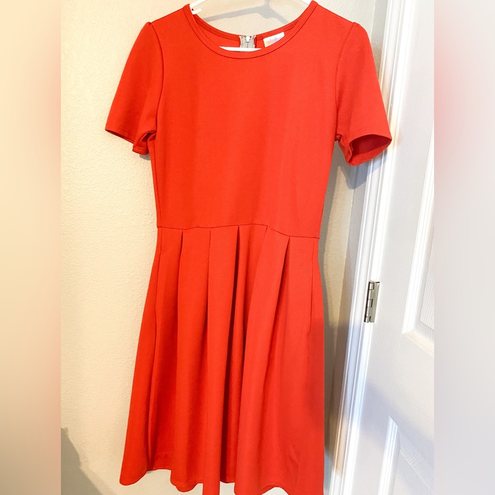 LulaRoe Red Dress Zip Back